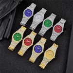 Top Quality Mens No Logo Luxury Stainless Steel Gold Diamond Quartz Watch - Image 4