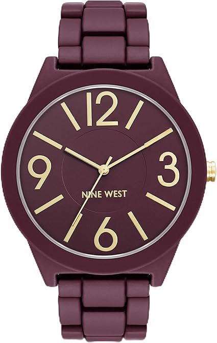 711sKB1TLDL._AC_SX425_-1.jpg Nine West Women's Metal Bracelet Watch with Rubberized Coating - Image 1