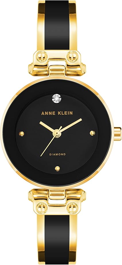 71QDsaFZF9L._AC_SX425_-1.jpg Anne Klein Women's Genuine Diamond Dial Bangle Watch - Image 1