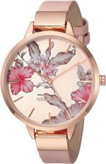 Nine West Women's Floral Dial Smooth Strap Watch
